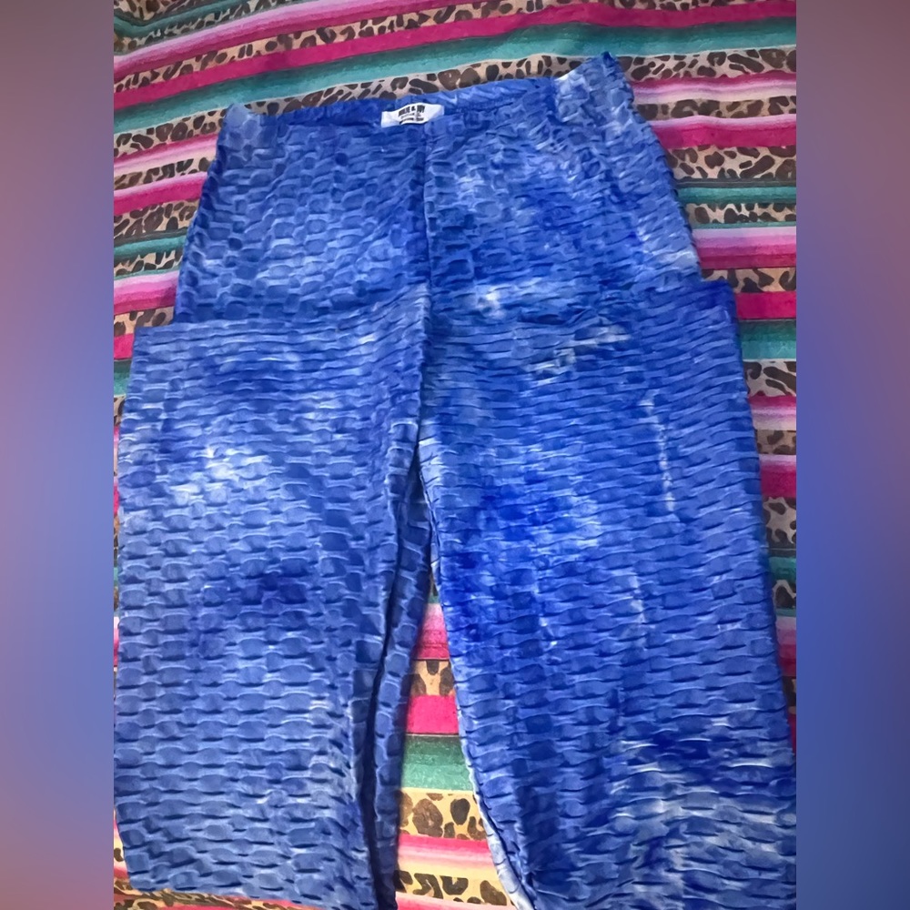 Blue Flare Leggings